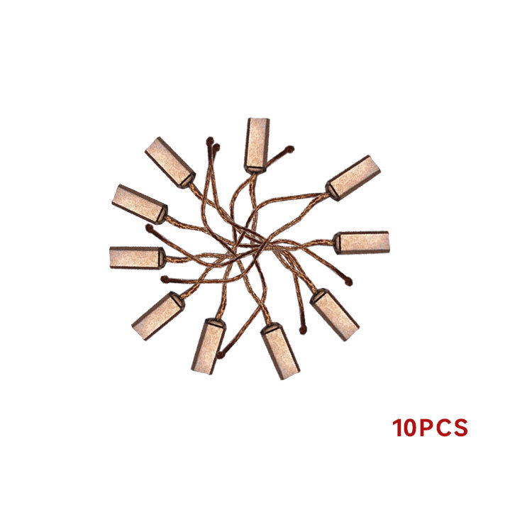 Set of carbon brushes with braided leads
